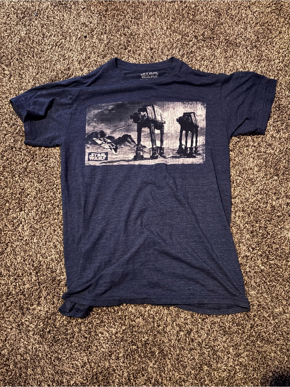 Star Wars Men’s Navy Blue AT-AT Graphic Short Sleeve Tee